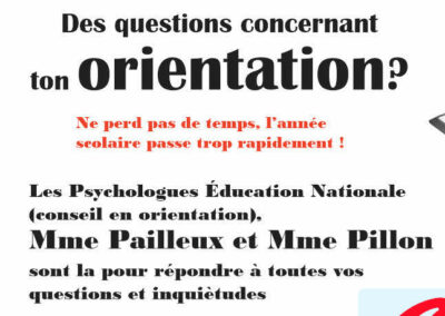 Des questions concernant ton orientation?