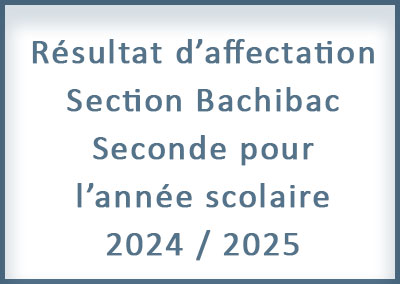 Affectation Bachibac 2024 – 2025