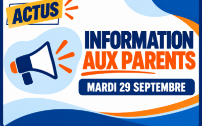 Information aux parents pour la journée du 29 Septembre