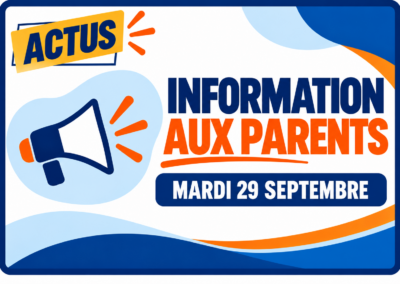 Information aux parents pour la journée du 29 Septembre