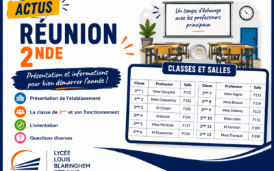 Réunion de rentrée pour les classes de seconde